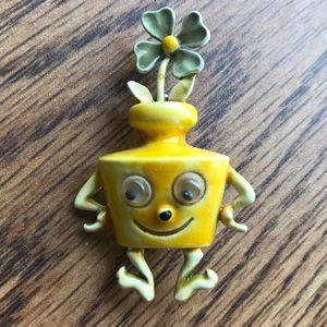 Vintage 1960's googley eyed pin